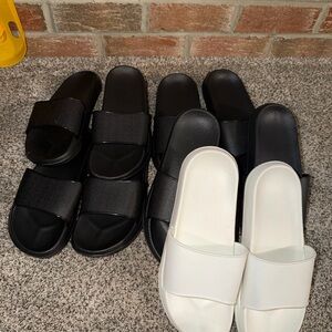 NEW UNISEX MENS WOMENS AMAZON Slide Sandals Black White SZ 8 and 10 EU SIZE